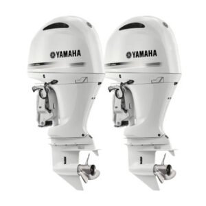 Twin Yamaha 150hp White Outboards | Remote Mechanical, 25" Shaft | F150XC2 & LF150XC2 | Special Edition